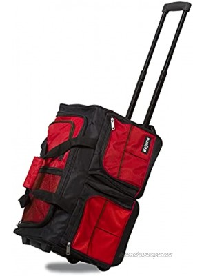 Dejuno 20-Inch Carry-on Rolling Duffle Bag Red