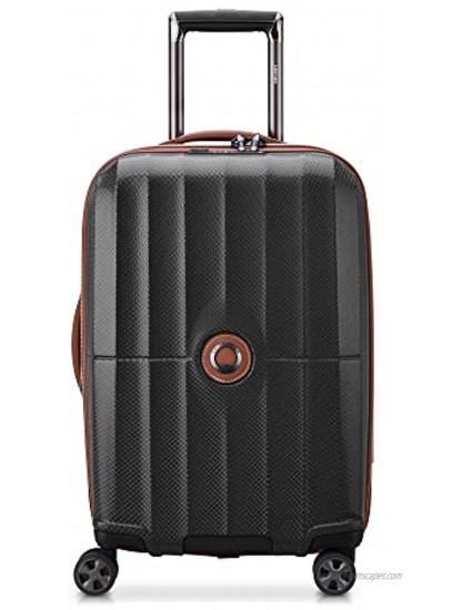 DELSEY Paris St. Tropez Hardside Expandable Luggage with Spinner Wheels Black Carry-on 21 Inch