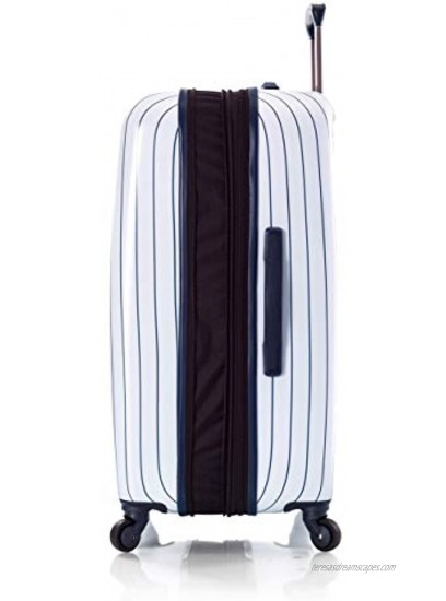 Heys America New York Yankees Officially Licensed Expandable Spinner Luggage White 26-Inch