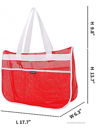 KINGDISEN Mesh beach bag Large Tote Bag for for Pool Gym Grocery Shoulder Duffle Bag for Travel Beach Gym Swimming