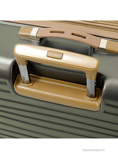 LONDON FOG Huntington Hardside Spinner Luggage Olive Carry-On 20-Inch