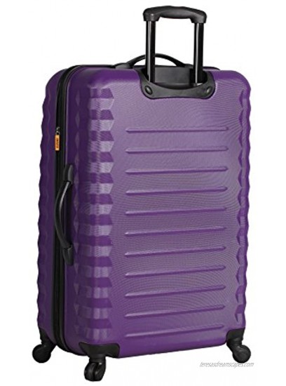 Lucas Treadlight 20 Inch Carry On Luggage Collection -Expandable Scratch Resistant ABS + PC Hardside Suitcase- Lightweight Durable Checked Bag With 4-Rolling Spinner Wheels Purple