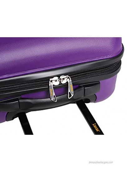 Lucas Treadlight 20 Inch Carry On Luggage Collection -Expandable Scratch Resistant ABS + PC Hardside Suitcase- Lightweight Durable Checked Bag With 4-Rolling Spinner Wheels Purple