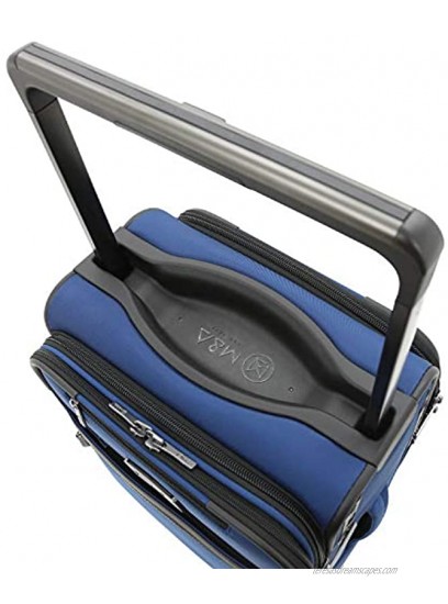 M&A Dual Opening Wide Trolley Hardside Luggage Navy Blue Carry-On 22-Inch