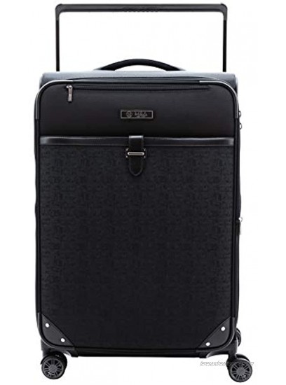 M&A Encore Wide Trolley Spinner Luggage with TSA Lock Black Carry-On 20-Inch