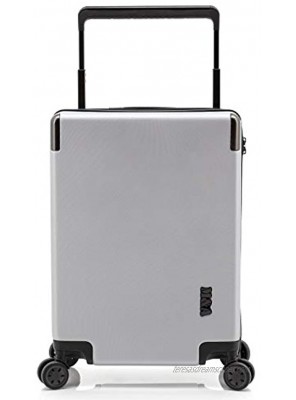 M&A Lakeside Wide Trolley Spinner Luggage with TSA-Lock Silver Carry-On 20-Inch