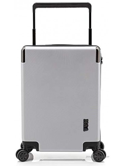 M&A Lakeside Wide Trolley Spinner Luggage with TSA-Lock Silver Carry-On 20-Inch