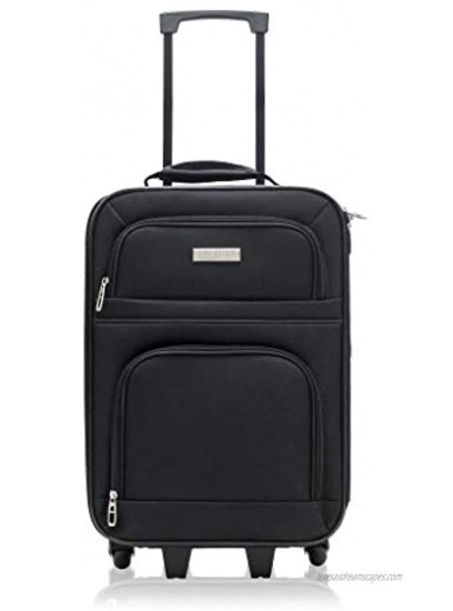 Millennium by Travelway 18in Compact Wheeled Rolling Carry-on 20 Inch length with wheels Black