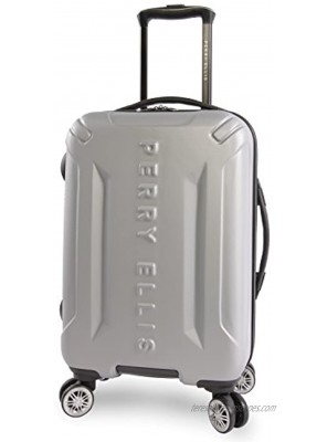 Perry Ellis Delancey II Hardside Carry-on Spinner Luggage Silver