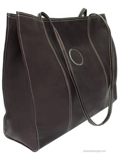 Piel Leather Carry-All Market Bag Chocolate One Size