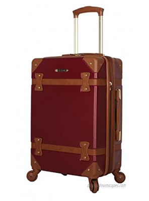 Rosetti Designer 20 Inch Carry On Luggage Lightweight Expandable Hardside Suitcase Wheels Made of 100% virgin PU Material Small Vintage Bag with 4-Rolling Spinner Wheels Burgundy