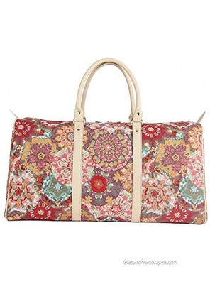 Signare Tapestry Large Duffle Bag Overnight Bags Weekend Bag for Women with Kaleidoscope Design BHOLD-KALE