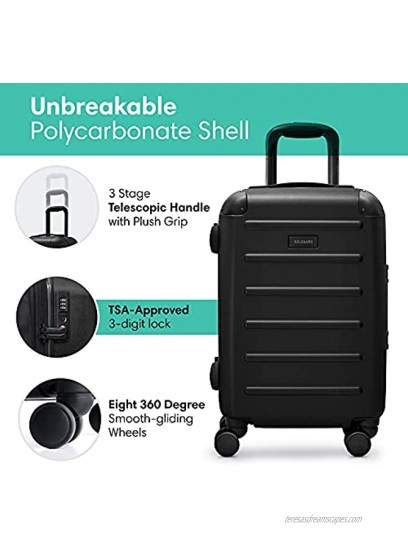 Solgaard Carry On Expandable Suitcase | Hardshell Lightweight Travel Luggage with Smooth Spinner Wheels USB Port and TSA Approved Lock