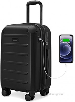 Solgaard Carry On Expandable Suitcase | Hardshell Lightweight Travel Luggage with Smooth Spinner Wheels USB Port and TSA Approved Lock