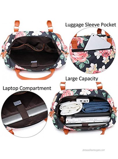 Travel Weekender Overnight Carry-on Shoulder Duffel Tote Bag With PU Leather Strap