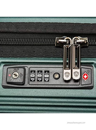 Traveler's Choice Riverside Premium Ultra-Lightweight Polycarbonate Hardside Luggage with Spinner Wheels TSA Lock Dark Green 3-Piece Set 21 25 29