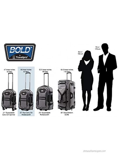 Travelpro Bold Softside Expandable Rollaboard Upright Luggage Blue Black Carry-On 22-Inch