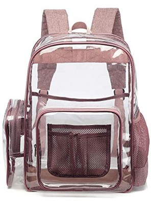 Clear Backpack F-color Heavy Duty PVC Transparent Clear Bag for Stadium School