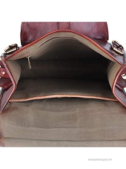 Handmade World Vintage Full Grain 17 Inch Leather Laptop Backpack Casual Bookbag Daypack Camping Travel Rucksack Knapsack For Men Women