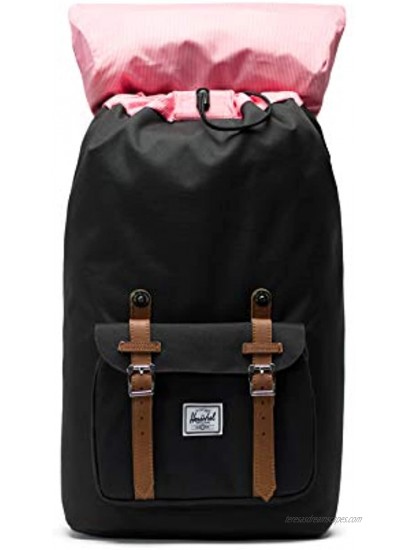 Herschel Little America Laptop Backpack Black Tan Synthetic Leather Classic 25.0L