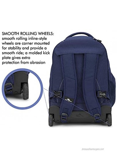 High Sierra Freewheel Wheeled Laptop Backpack True Navy 20.5 x 13.5 x 8-Inch
