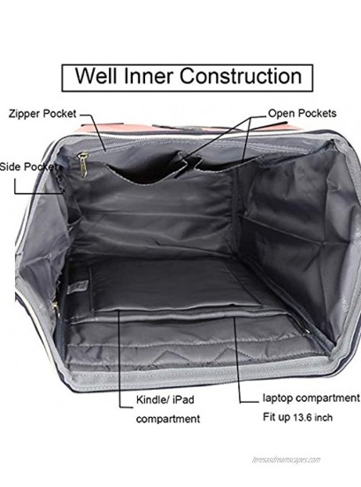Himawari Laptop Backpack Travel Backpack With USB Charging Port Large Diaper Bag Doctor Bag School Backpack for Women&Men XK-05#-USB L）