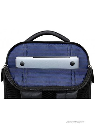 Kenneth Cole On Track Pack Vegan Leather 15.6” Laptop & Tablet Bookbag Anti-Theft RFID Backpack for School Work & Travel Black Laptop