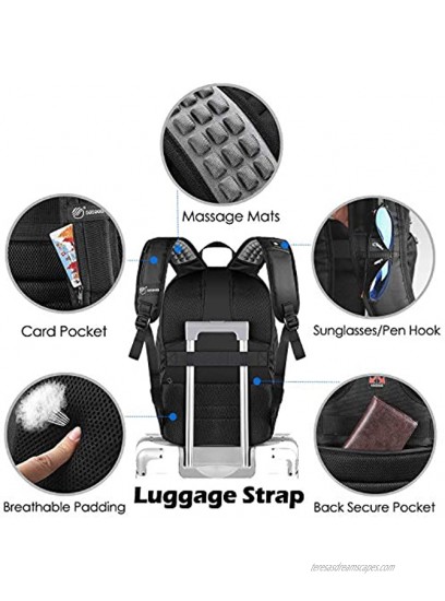 Laptop Backpack 15.6-17 Inch Sosoon Travel Backpack for Laptop and Notebook High School College Bookbag for Women Men Boys Anti-Theft Water Resistant Bussiness Bag with USB Charging Port Black