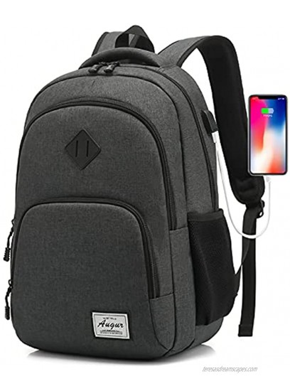 Laptop Backpack with Changer Water Resistant Travel Backpacks College Backpack School Bookbag Fit 15.6 Inch Laptop Work Business Backpack for MenDark Gray