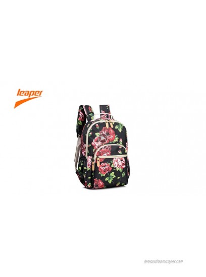 Leaper Water-resistant Floral Laptop Backpack Travel Bag Bookbags Satchel