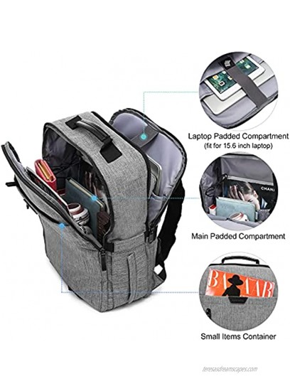 LOVEVOOK Laptop Backpack for Men & Women Anti-Theft Travel Bag Business Computer Backpack College School Bookbag 15.6 Inch，Grey