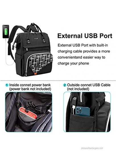 LOVEVOOK Laptop Backpack for Women,17 Inch Work School Travel Bag Computer Bags Teacher Nurse Backpack Purse Bookbag Upgraded