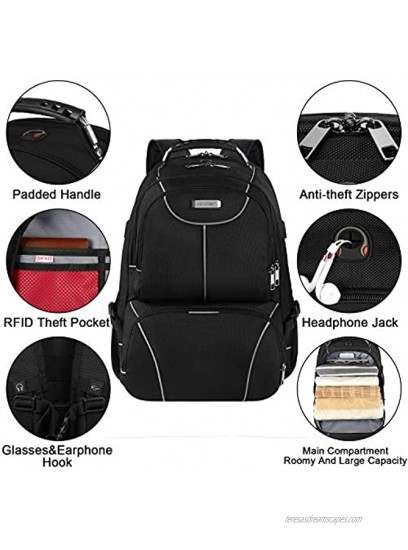 Lunch Bag Backpack Insulated Cooler Lunch Box Backpack Extra Large Travel Laptop Backpack TSA Friendly RFID Durable Computer College School Bookbag with USB Port for Women Men Fits 17.3 Inch Laptop
