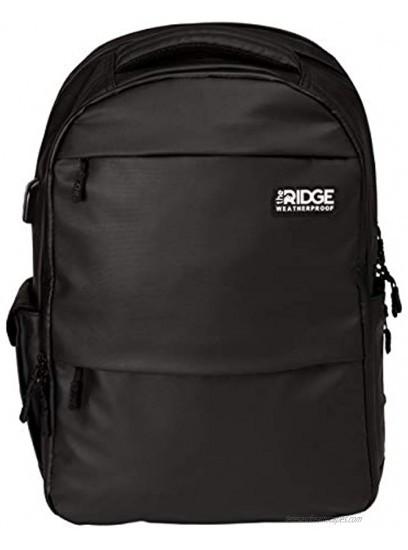 Ridge The Commuter Weatherproof Backpack | Travel Backpack with Laptop Holder | Work Backpack | Waterproof RFID Blocking Nylon Backpack | Black