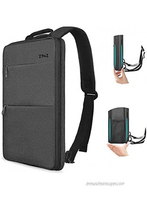 Slim & Expandable Laptop Backpack 15 15.6 16 Inch Sleeve with USB Port Spill-Resistant Notebooks Bag Case for Most 14-16 Inch MacBooks Surface-Books Dell HP Lenovo Asus Computers Dark Gray