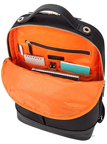 Targus Newport Backpack Sleek Professional Travel Laptop Bag Water-Repellent Nylon Premium Metallic Hardware Wireless Charging Pocket Protective Sleeve for 15-Inch Laptop Black TSB945BT
