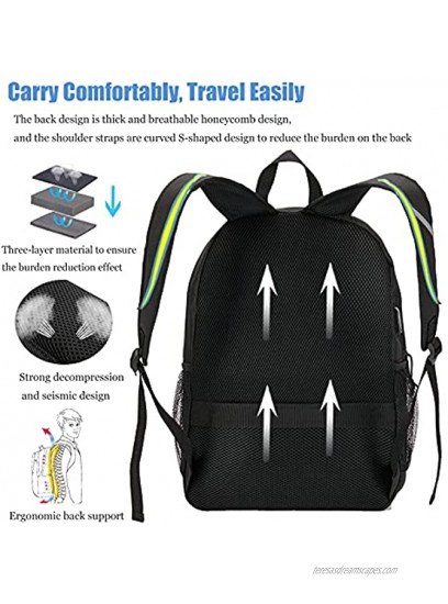 Travel Laptop Backpack for Men Waterproof College School Backpacks for Teen Girls with USB Charging Port Work Business Fits 15.6 Inch Notebooks Computer Bag Anti Theft Bagpacks for Women-Black