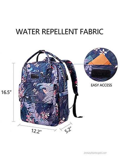 VANKEAN 15.6 Inch Stylish Laptop Backpacks for School Backpack with USB Port Water-repellent Back Pack College Laptop Bag Backpack for Women Daypack Travel Business Work Bag
