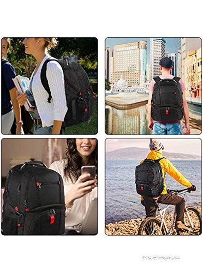 YOREPEK Backpack for Men,Extra Large 50L Travel Backpack with USB Charging Port,TSA Friendly Business College Bookbags Fit 17 Inch Laptops,Black