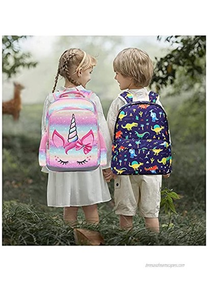 Backpack for Girls,Octsky Kids backpacks Preschool Kindergarten Bookbag Cute Lightweight With Chest Strap and Lunchbox Unicorn