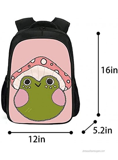Bigbag Store-Mushroom Frog Backpack 4 Piece Set of School Supplies Multifunctional and Convenient to Travel 16 Inch.