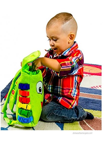 Buckle Toy Buddy Backpack Toddler Busy Board Activity Fine Motor & Sensory Learning Travel Toys