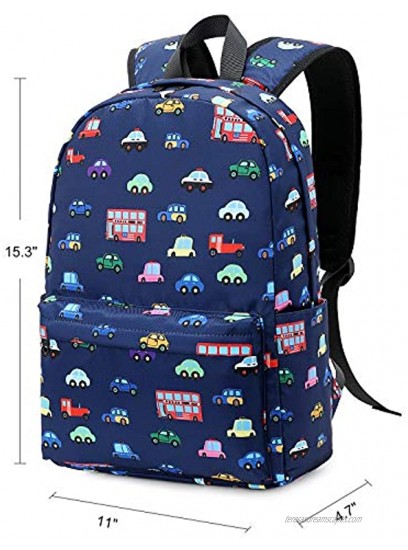 CAMTOP Backpack for Kids Boys Preschool Backpack with Lunch Box Toddler Kindergarten School Bookbag Set Y057-2 Navy Blue Car