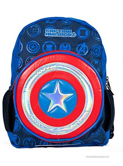 Captain America Shield Marvel Avengers Hero Backpack with LED Lights Navy