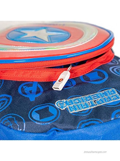 Captain America Shield Marvel Avengers Hero Backpack with LED Lights Navy
