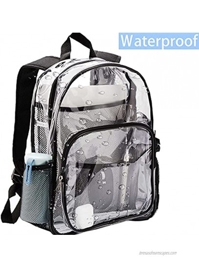 Clear Backpack Stadium Approved for Women Men Heavy Duty See Through Transparent Pvc Backpacks for School Work
