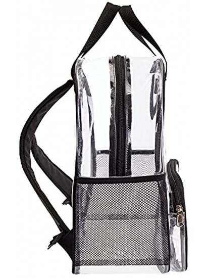Clear Backpack Transparent Plastic Bookbag See Through Backpacks for School,Stadium,Security,Concert L16inch Black