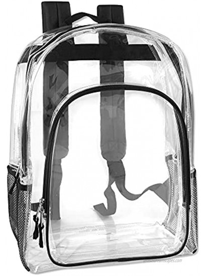 Deluxe Model Water Resistant Clear Backpacks for Men Women & Kids With Reinforced Padded Back Support Straps