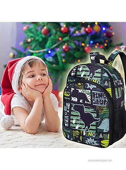 Dinosaur Backpack for Boys 16” Preschool Bookbag and Lunch Box