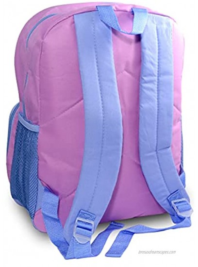 Disney Frozen Anna And Elsa Backpack For Girls ~ 2 Pc Bundle With 16 Frozen School Bag and Frozen Stickers | Frozen School Supplies For Kids Bag Set